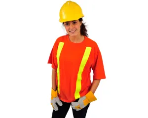 Safety T-Shirt with Non-Reflective Yellow Stripes