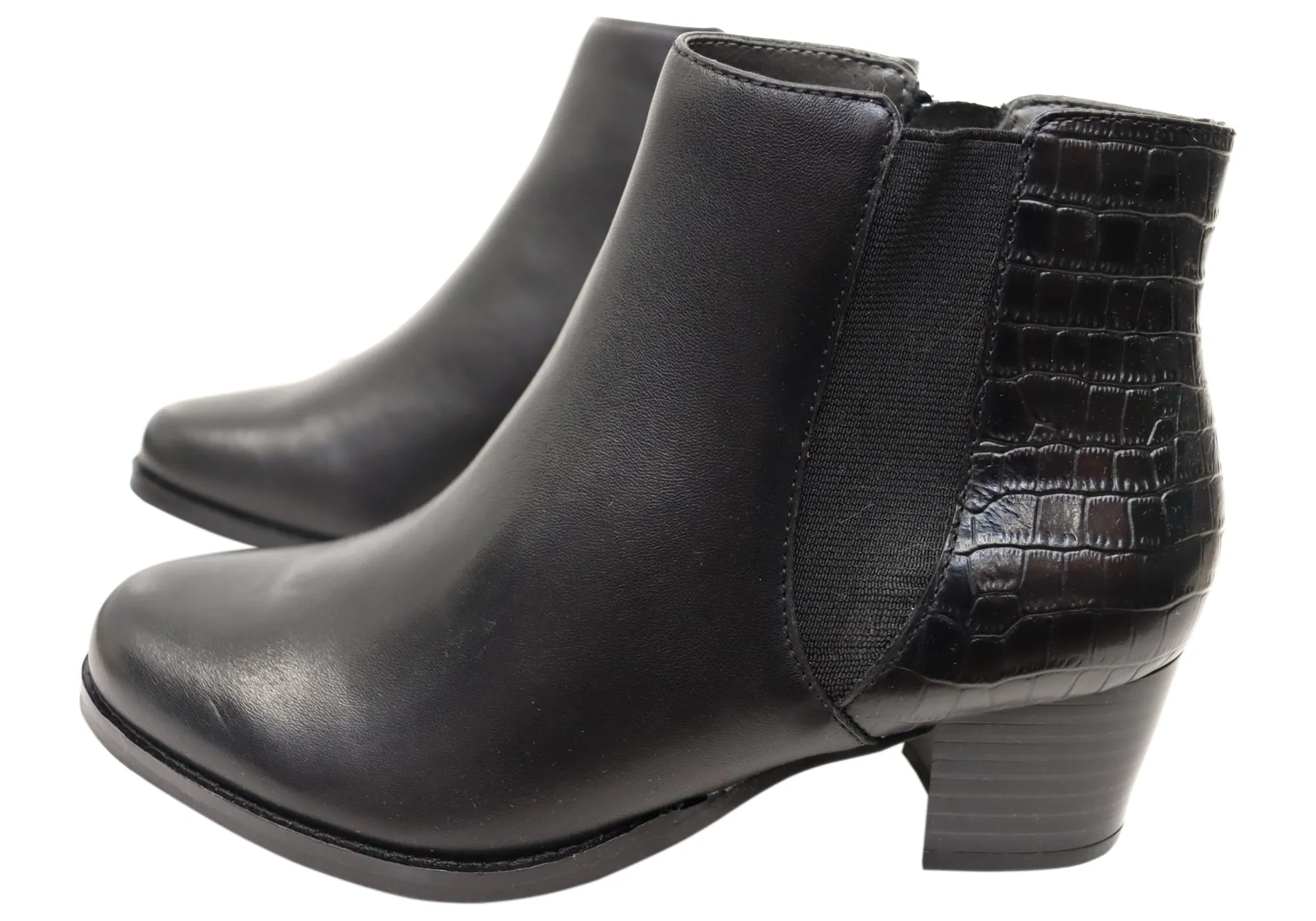 Scholl Orthaheel Heaven Womens Comfortable Leather Ankle Boots