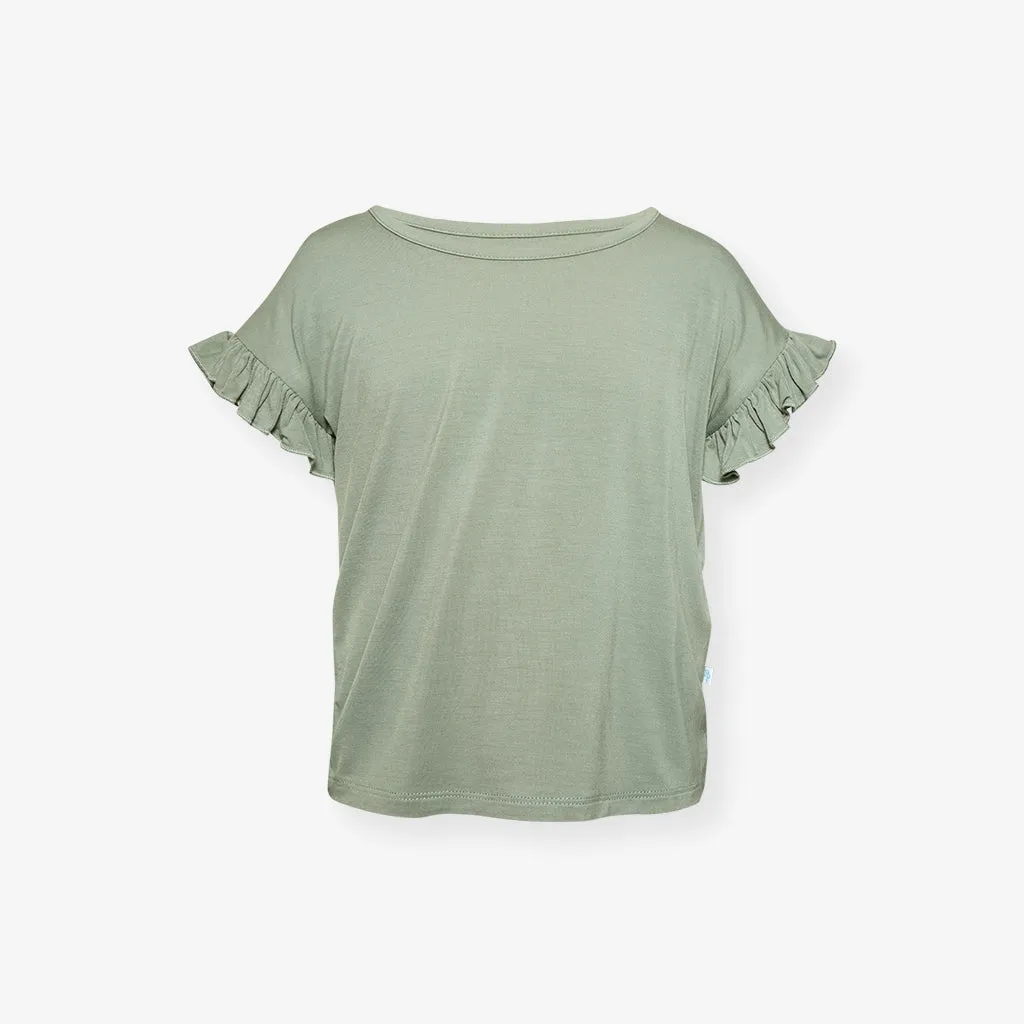 Soft Jade Ruffled Tee