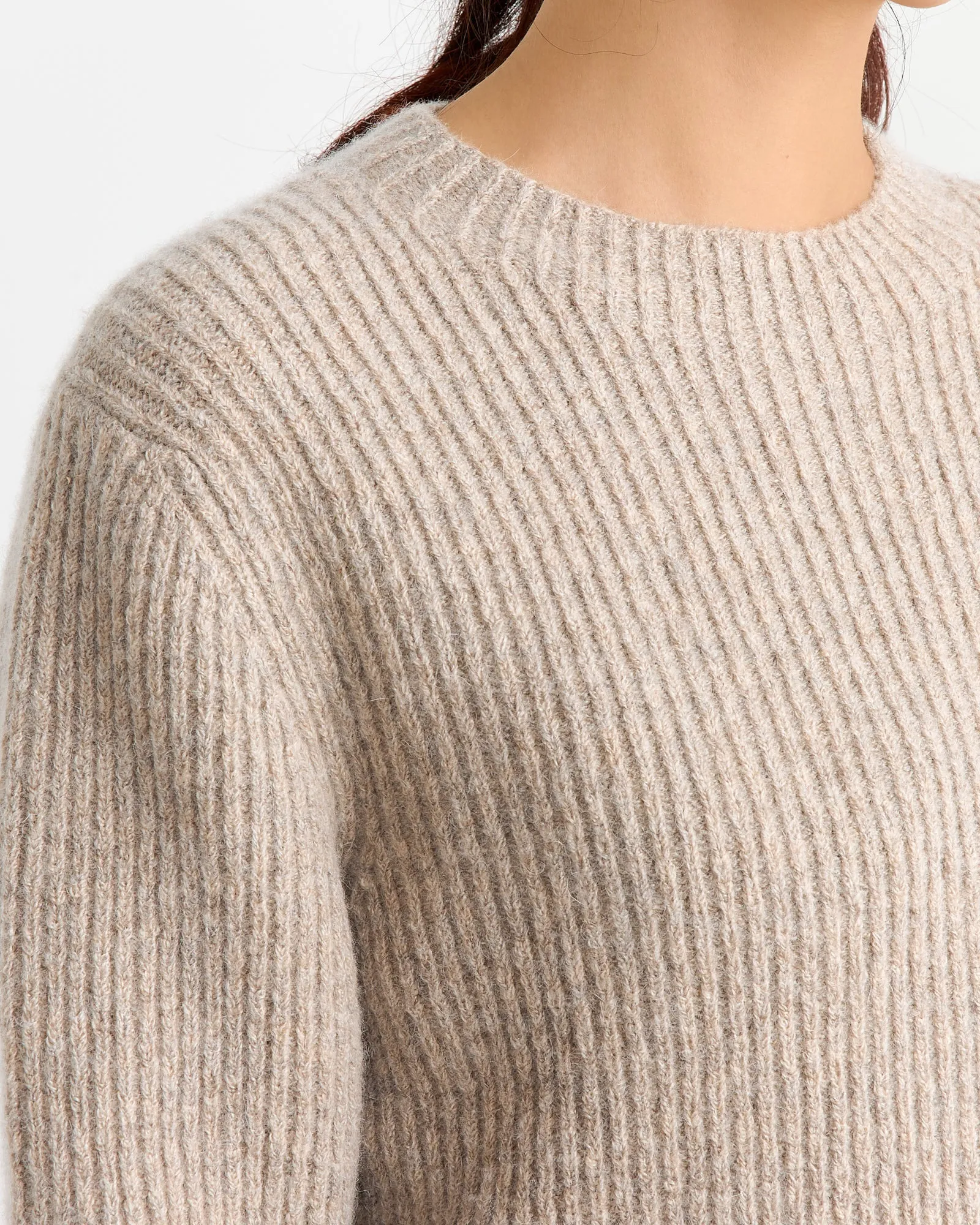 Soft Rib Crewneck in Dust