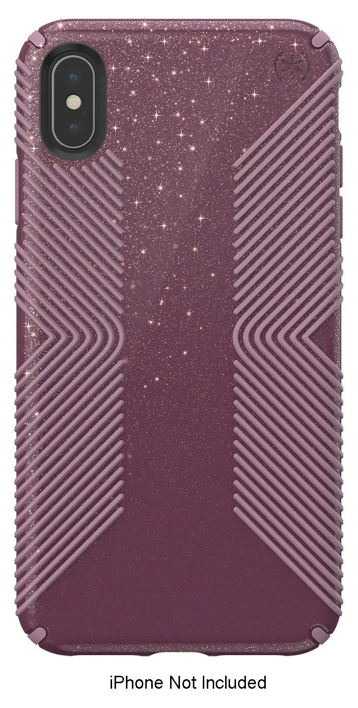 Speck Presidio Starlit Purple With Gold Glitter Grip & Glitter iPhone XS Max Case - 1171077574