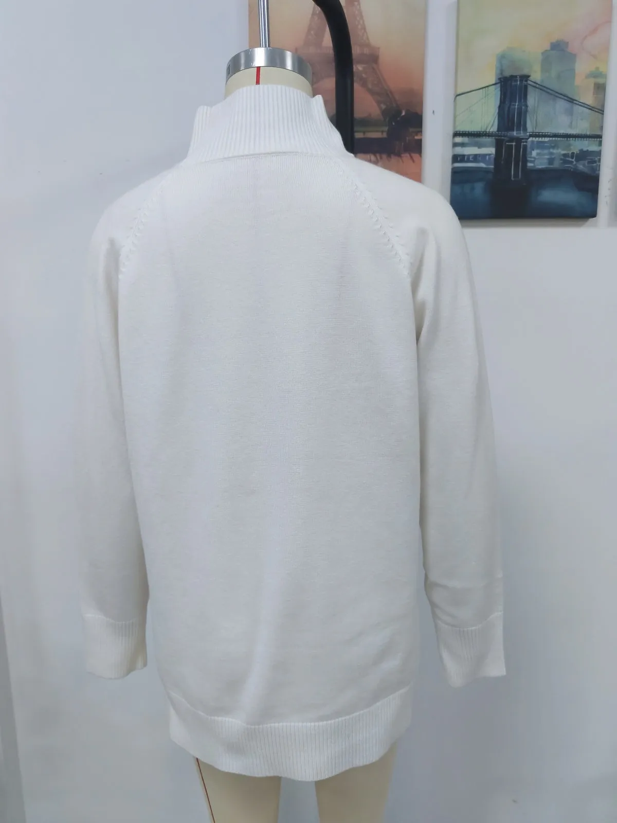 Turtleneck Long Sleeve Solid Color Sweater