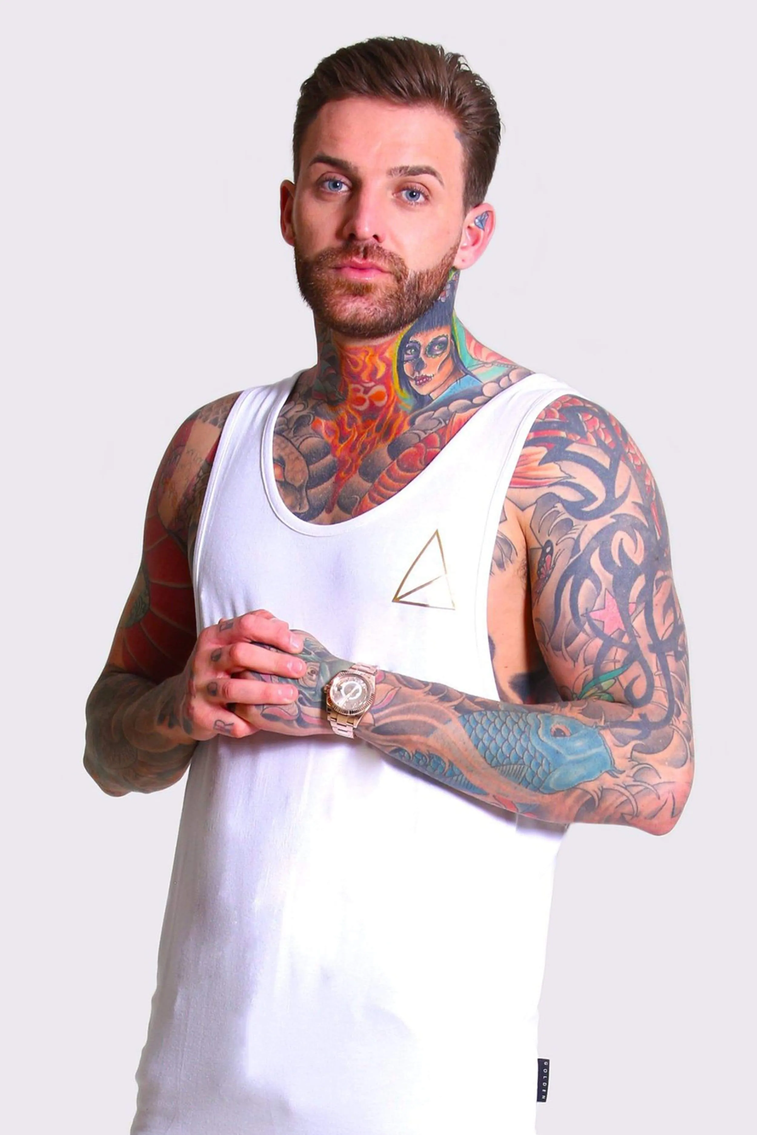 Ubeda Longline Curved Hem Men's Vest - White