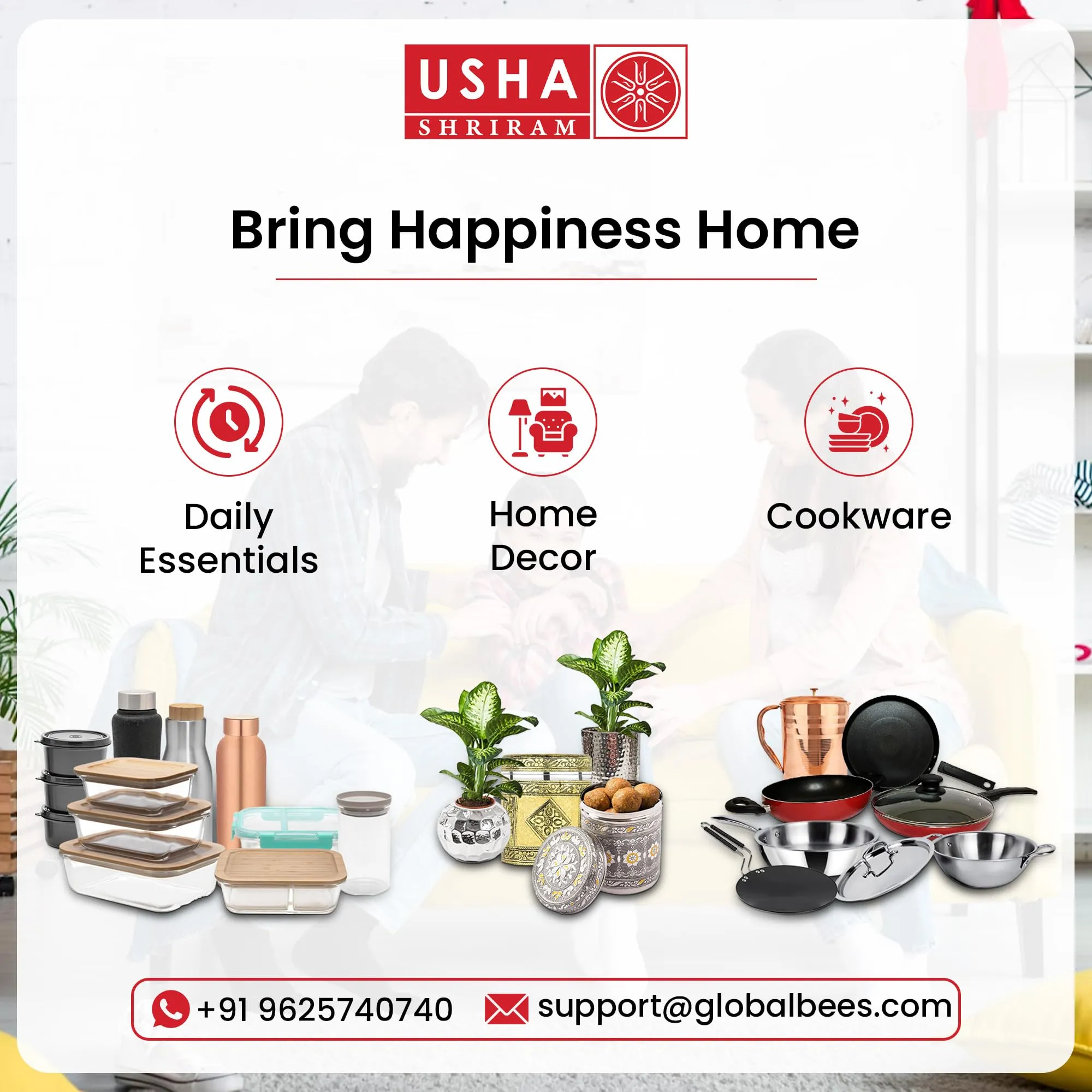 USHA SHRIRAM (24cm Majestic Midnight Non Stick Fry Pan | Saute Pan Gas Cookware | Big Fry Pan | Minimal Oil Cooking | 3 Layer Non Stick Coating | Fish Egg Pan Cake Frying Pan (Golden)