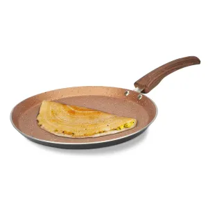 USHA SHRIRAM (24cm Majestic Midnight Non Stick Fry Pan | Saute Pan Gas Cookware | Big Fry Pan | Minimal Oil Cooking | 3 Layer Non Stick Coating | Fish Egg Pan Cake Frying Pan (Golden)