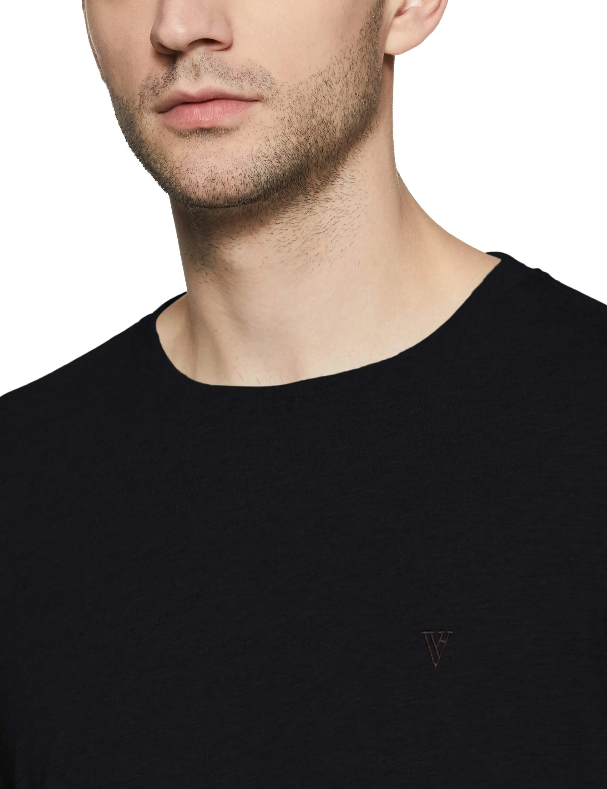 Van Heusen Men Athleisure Anti Bacterial Regular Fit T-Shirt - Smart Tech, Easy Stain Release, Anti Stat_60037_Black_Xl