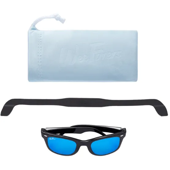 WeeFarers Polarized Sunglasses - Black w/ Ocean Blue