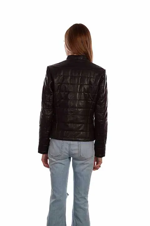 Women's Leather Jacket Collection: Scully Zipped Front Rib