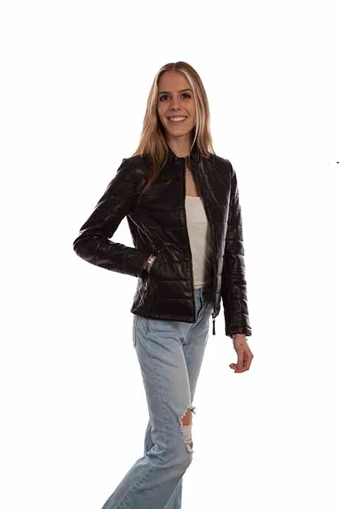 Women's Leather Jacket Collection: Scully Zipped Front Rib