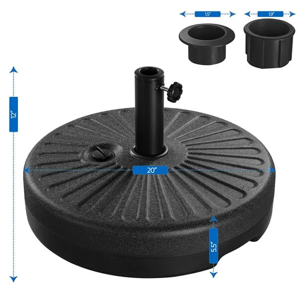 Yaheetech Umbrella Base 22L Round Water & Sand Filled Patio Outdoor Umbrella Stand